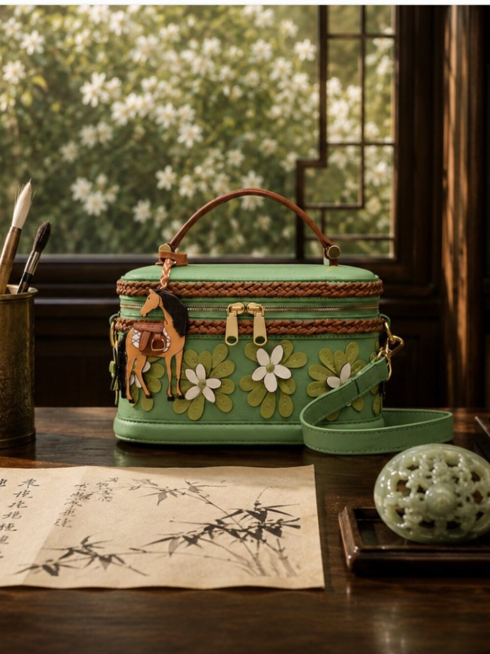 Radley London Lunar New Year SS26 Year of the Horse Green Leather Crossbody NWT - Picture 3 of 16